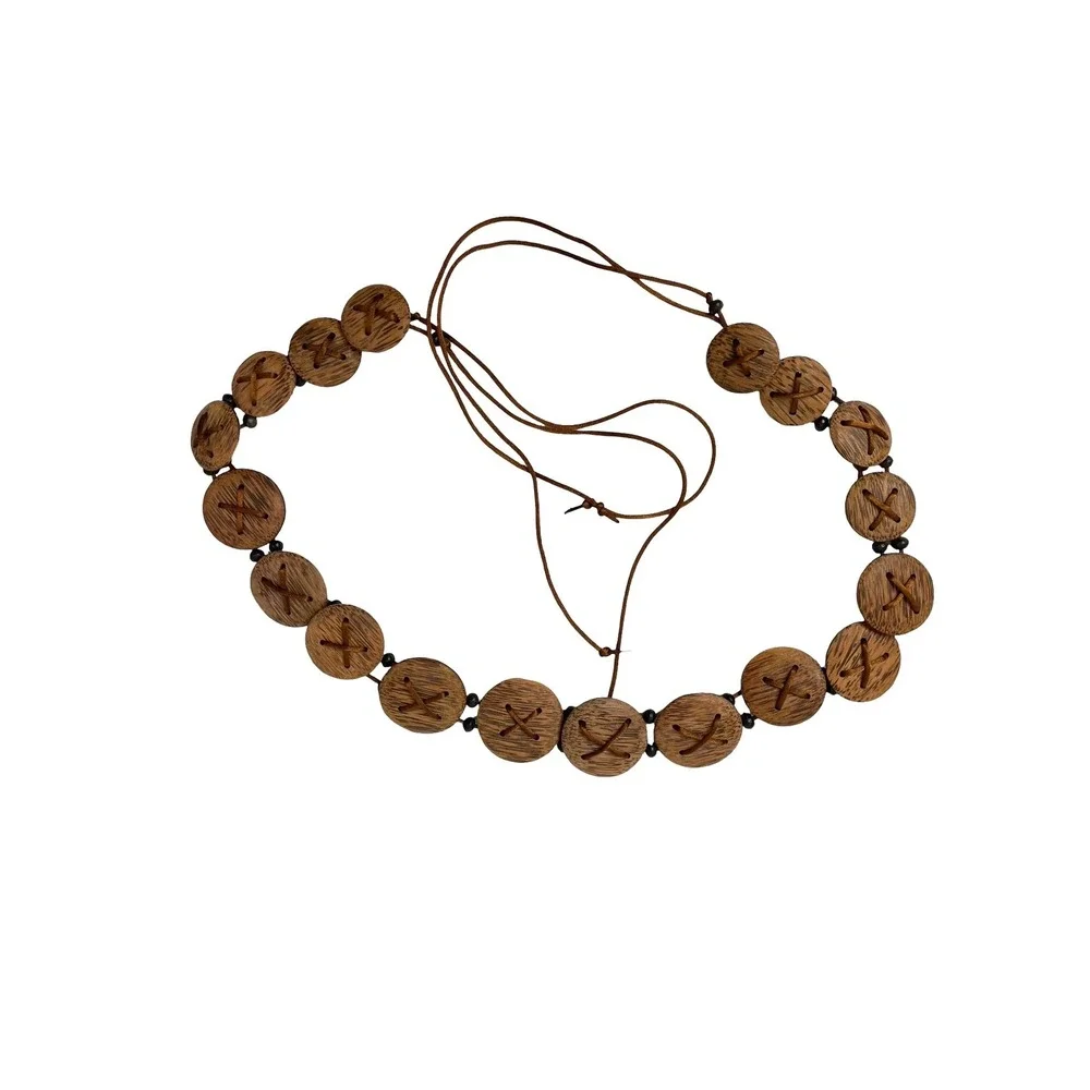 Coconut concho discs belt brown boho western artsy